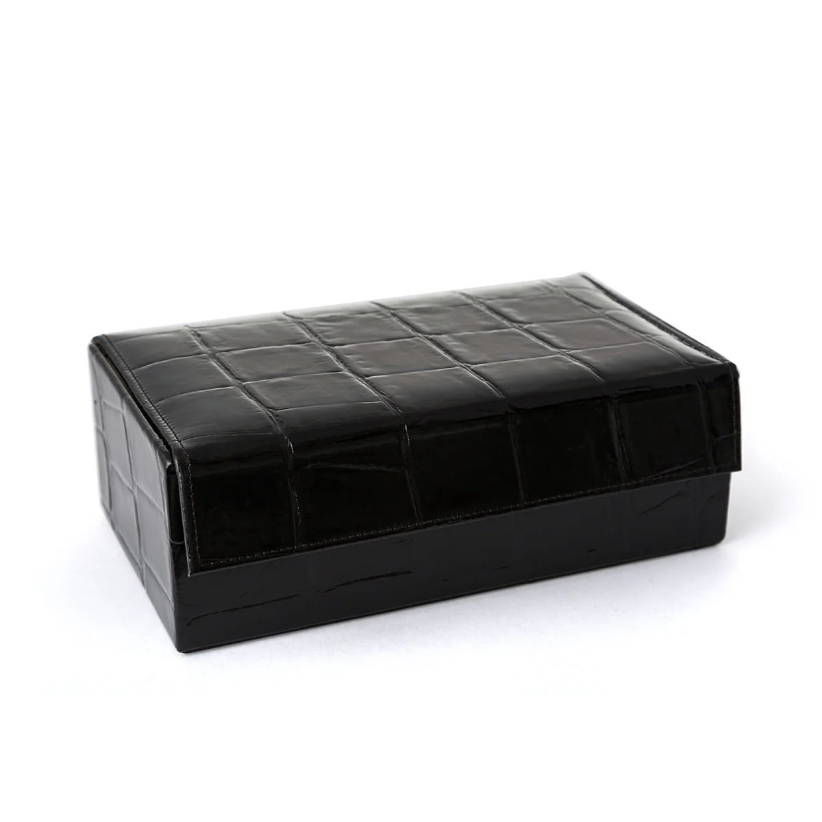 Empty Black Leather Grooming Box