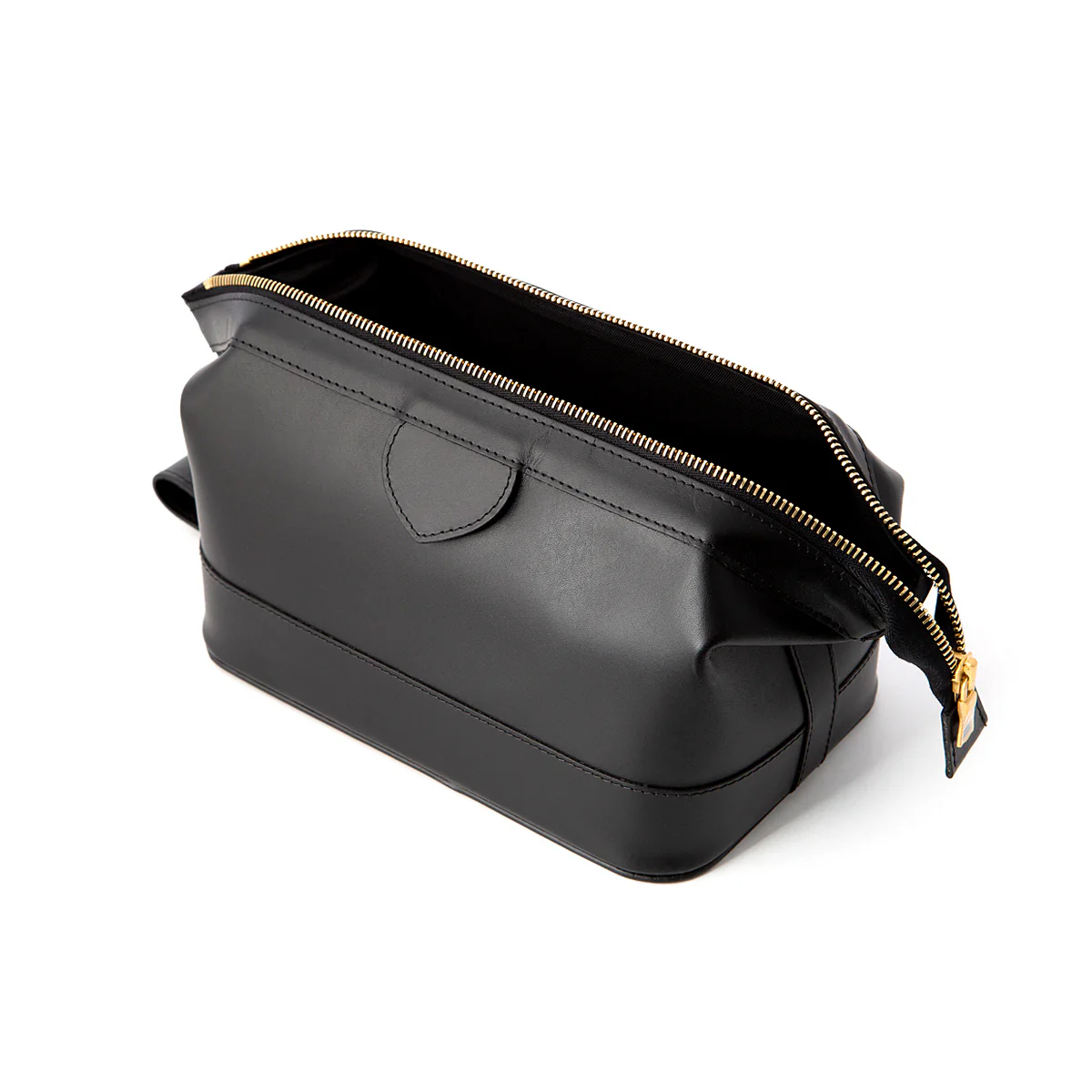 Medium Black Leather Wash Bag - Image 2