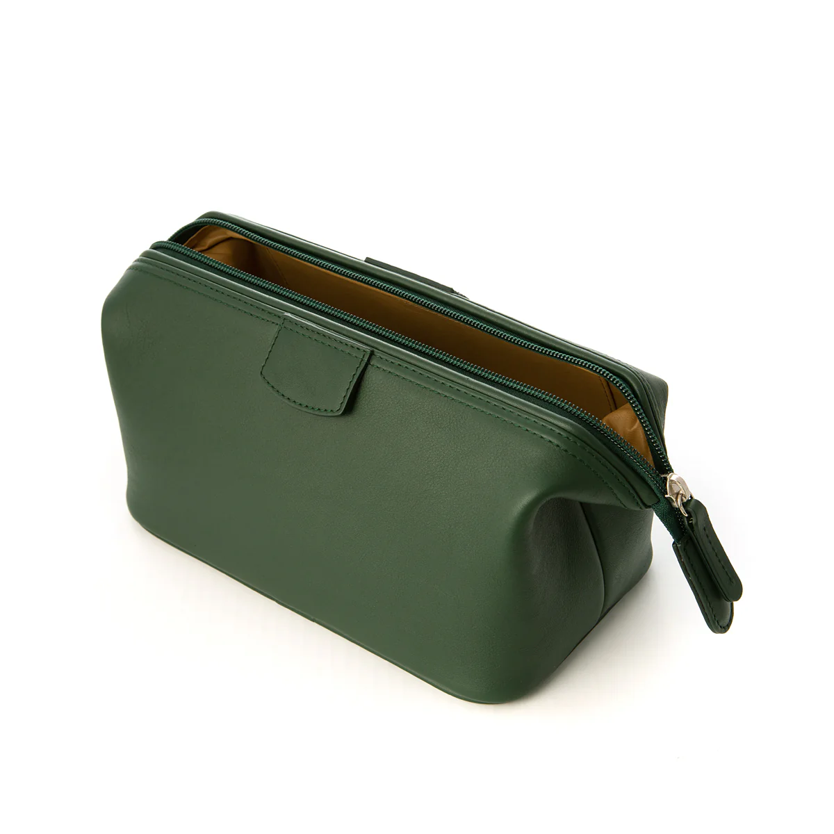 Medium Royal Forest Green Leather Wash Bag - Image 2