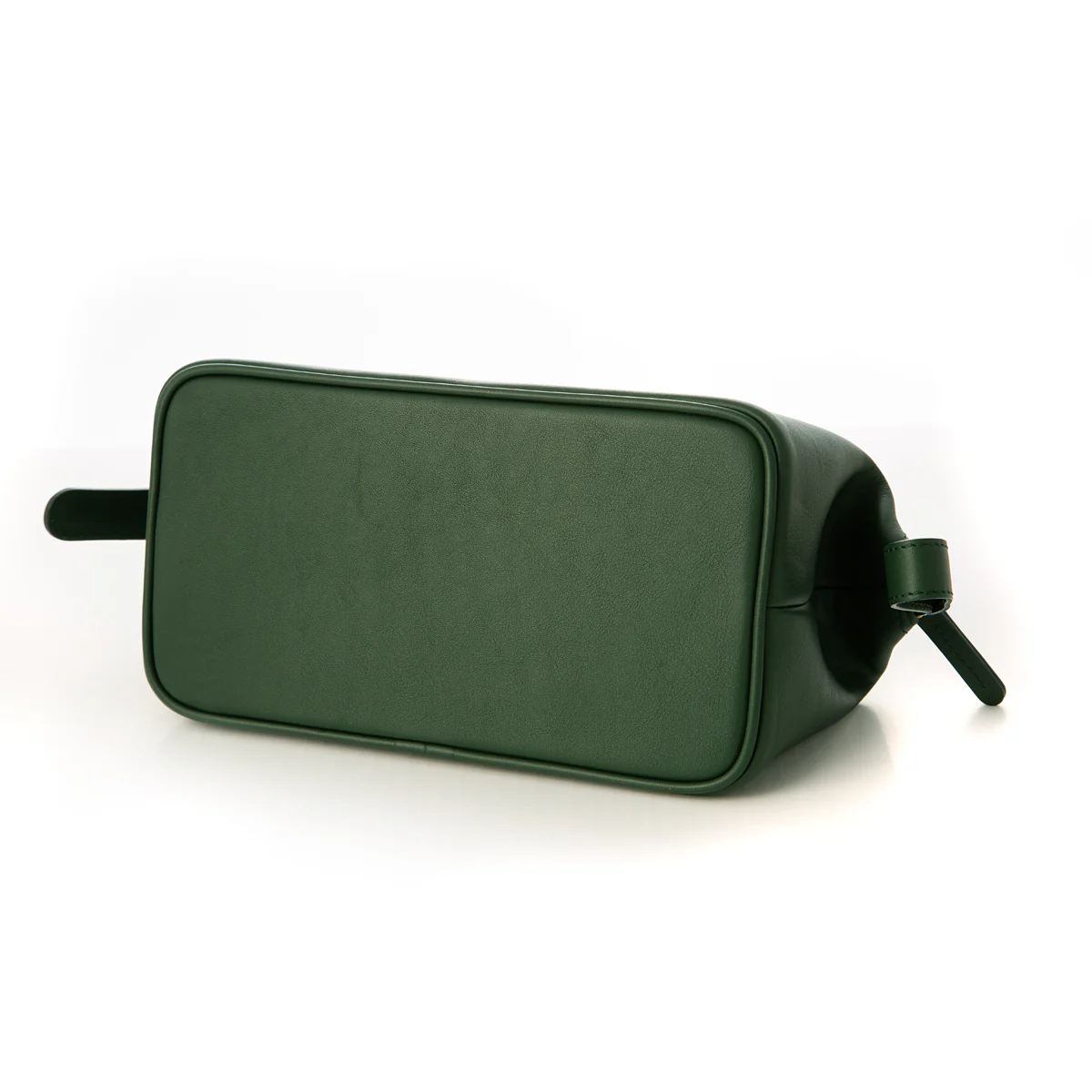 Medium Royal Forest Green Leather Wash Bag - Image 3