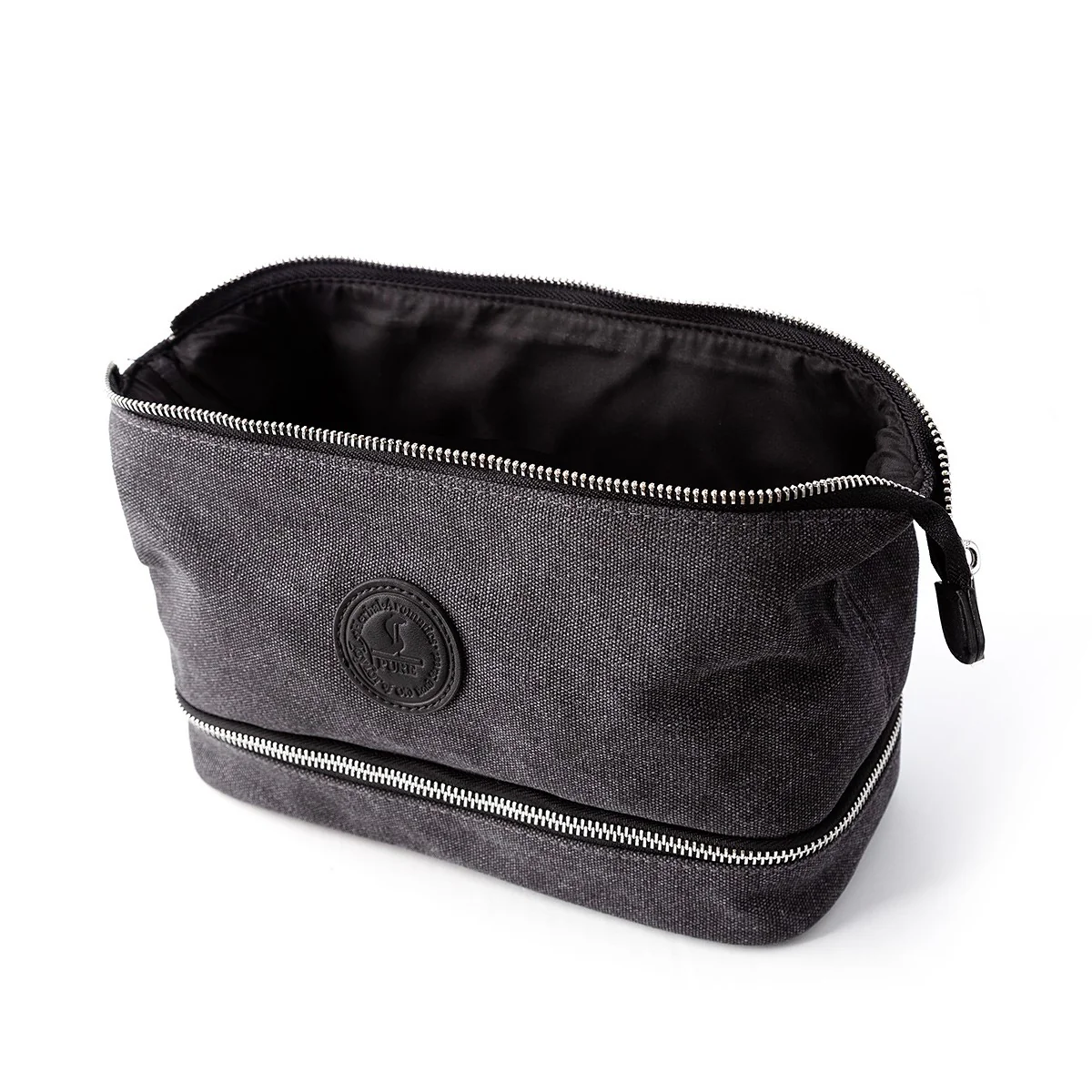 Medium Grey Canvas Wash Bag - Image 2