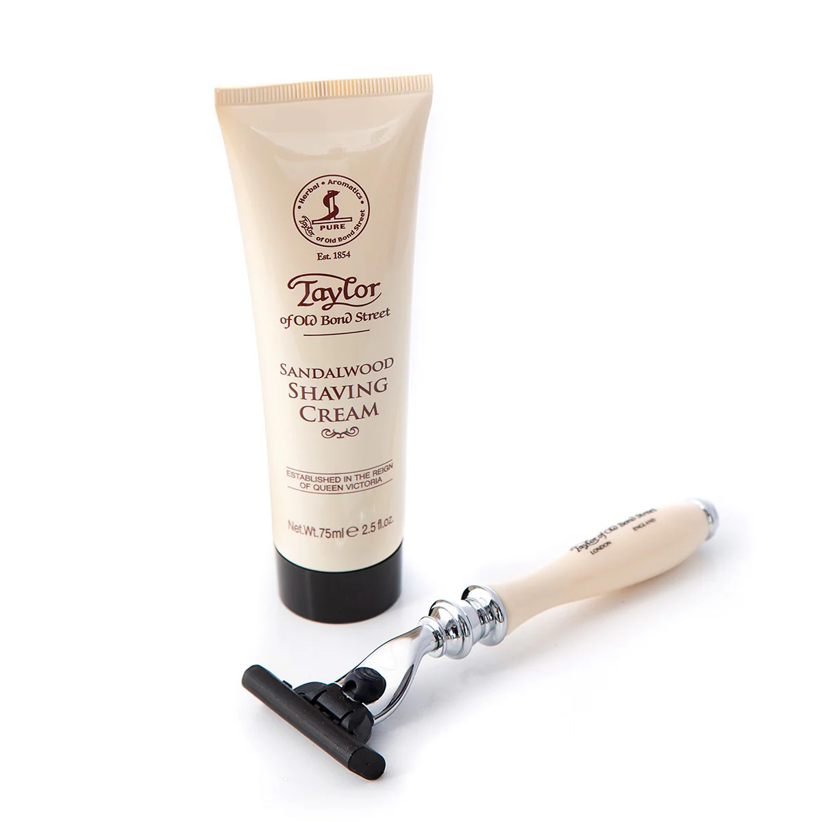 Victorian Mach3 imitation Ivory Handle & Sandalwood Shaving Cream Gift Box - Image 3
