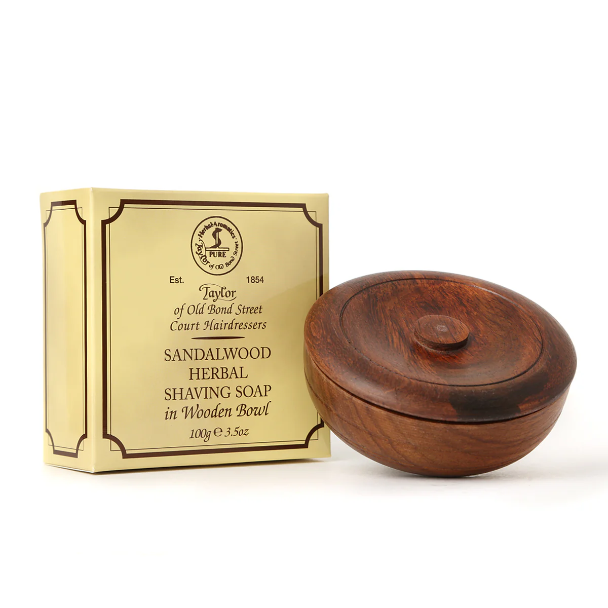 Sandalwood Shaving Soap in Wooden Bowl 100g - Image 2