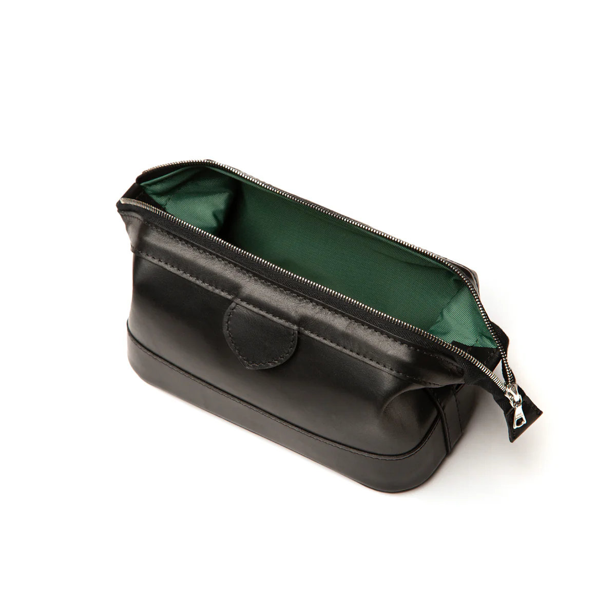 Small Black Leather Wash Bag - Image 2