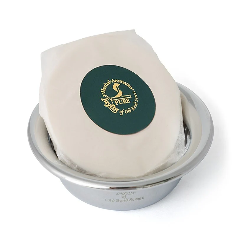 Traditional Shaving Soap Refill 55g in Nickel Bowl